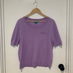 dip lavender short-sleeved, lightweight sweater